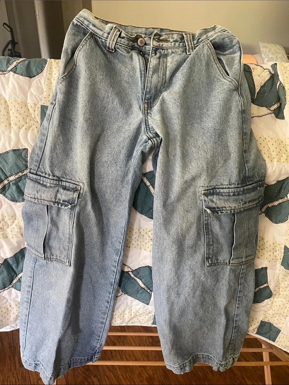 John Galt wide leg cargo jean